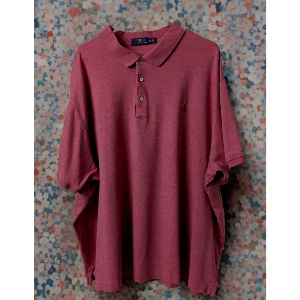Polo Ralph Lauren Mens Custom Slim Fit Polo Size 4XB Flesh Pony Red/pink